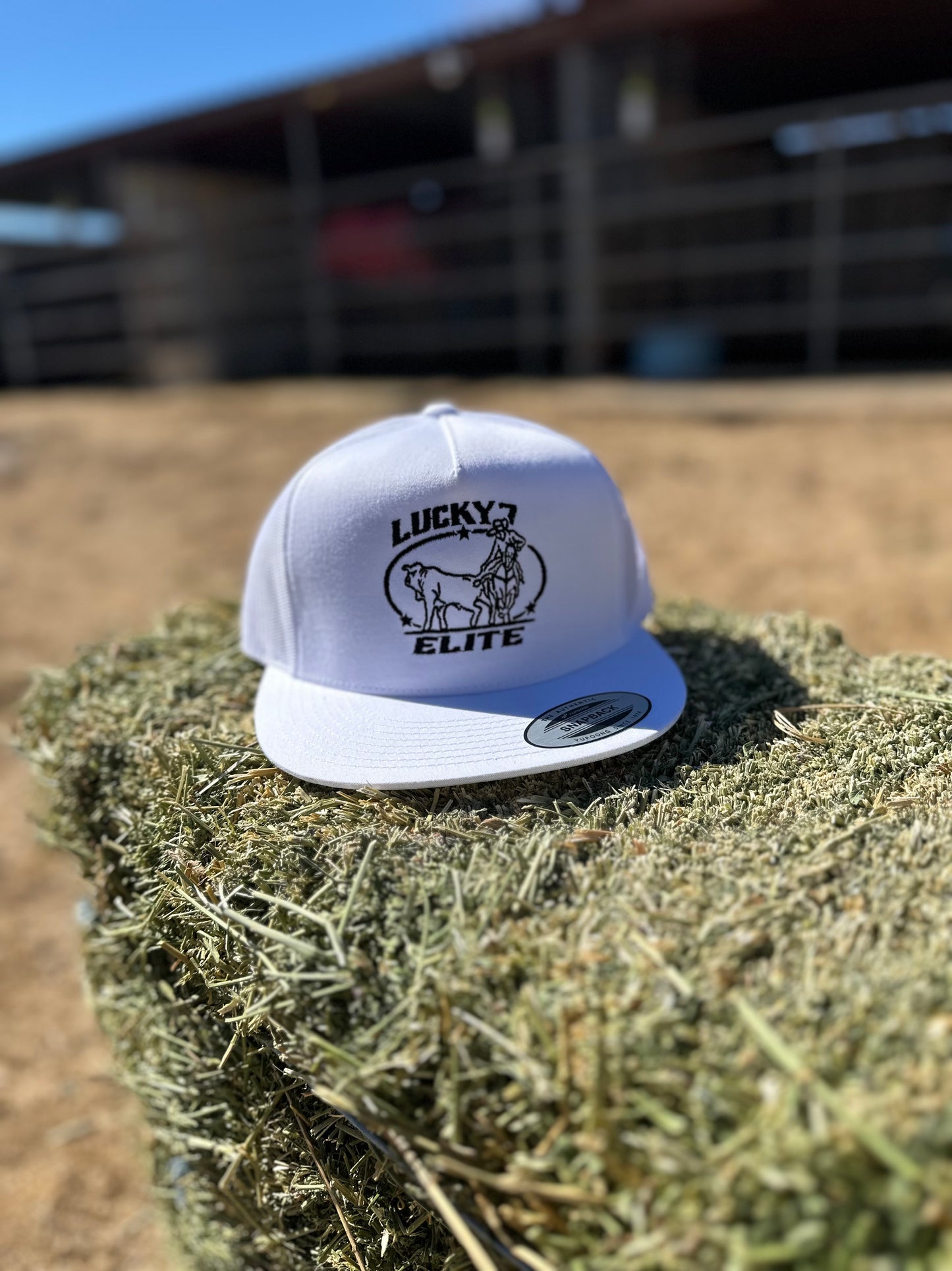 Lucky 7 Elite black Logo White cap