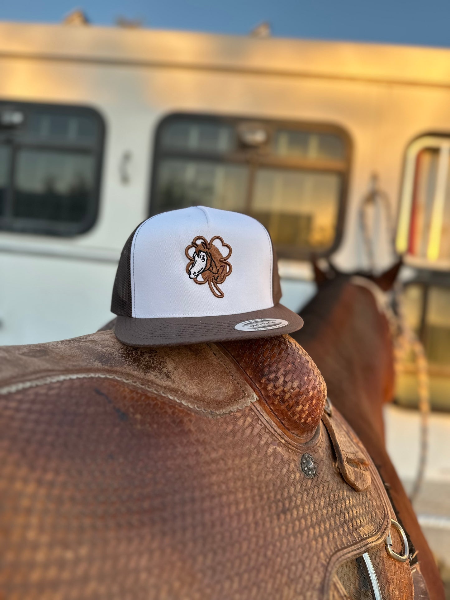 Brown Lucky 7 With Gold Clover