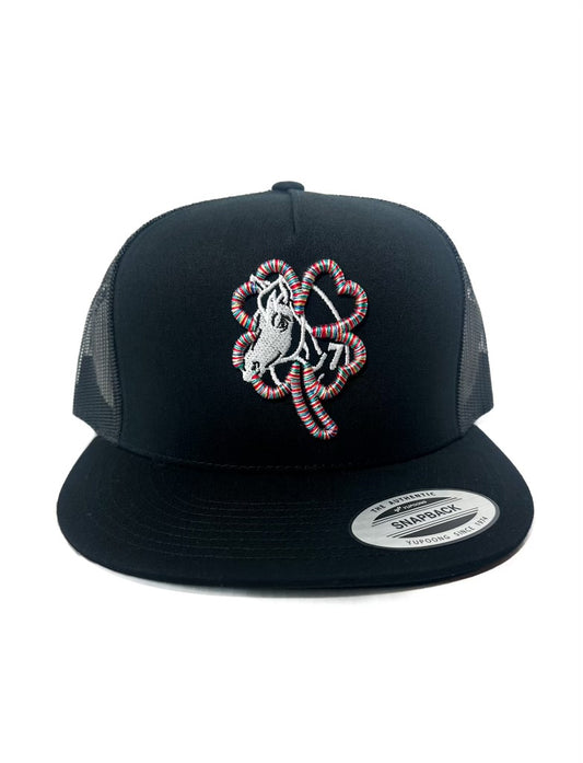 Lucky 7 Black Candy Cane Hat
