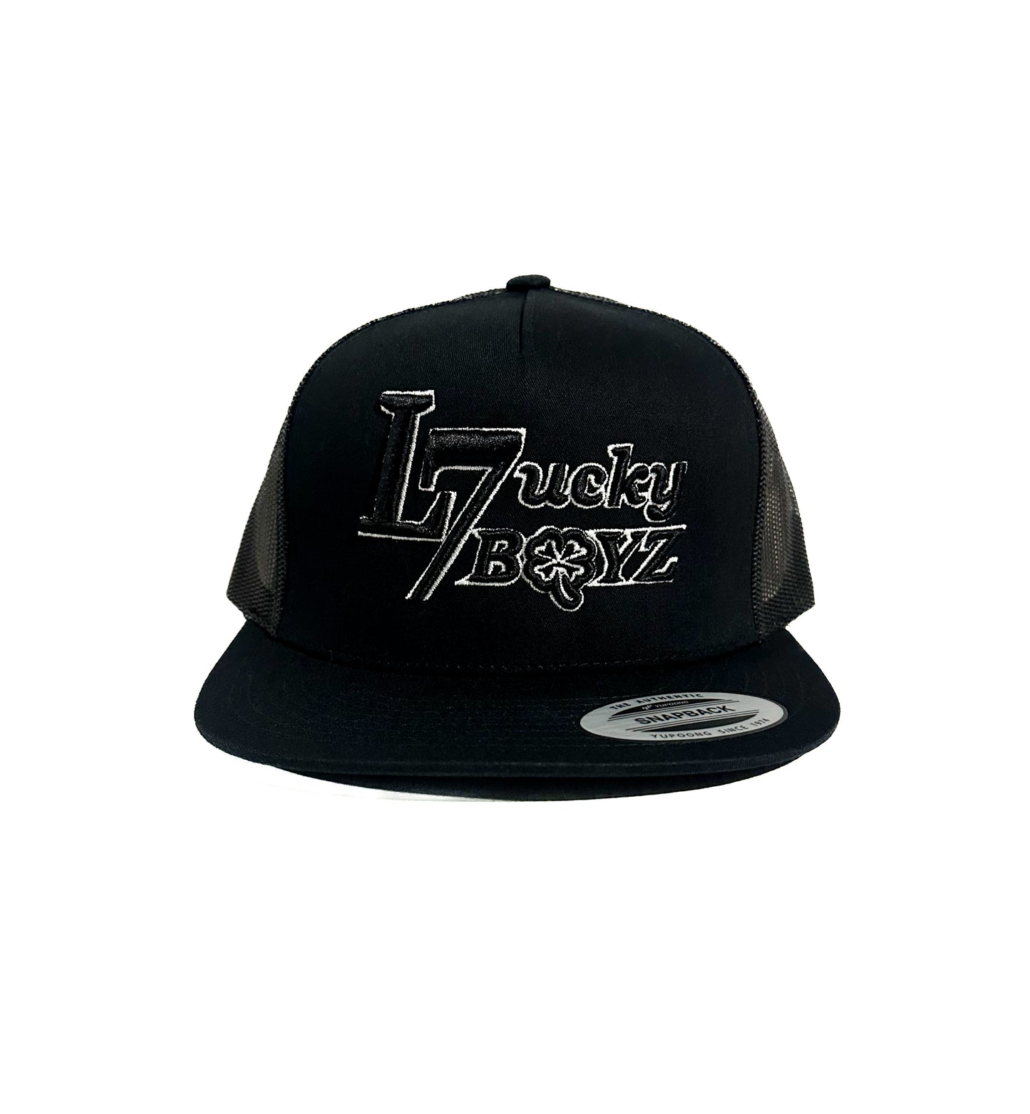 Lucky 7 Boyz Black Hat With White Outline