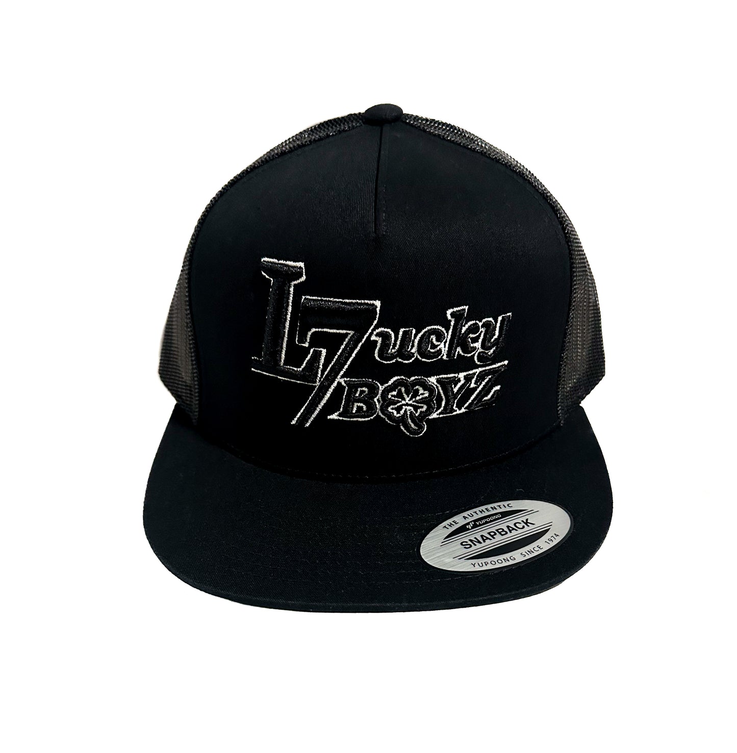 Lucky 7 Boyz Black Hat With White Outline