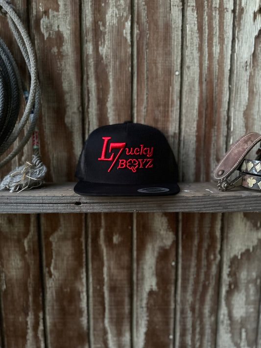 Black Cap Red Lucky 7 Boyz logo