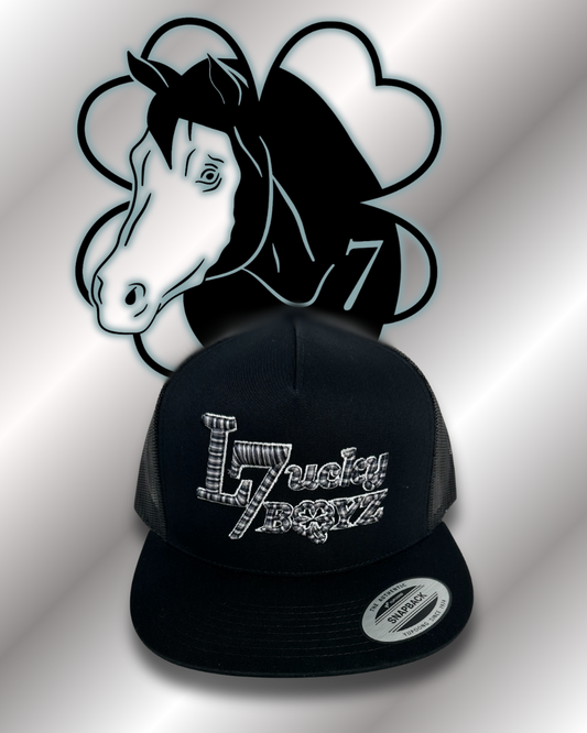 Black with Multi color Lucky 7 Boyz Logo